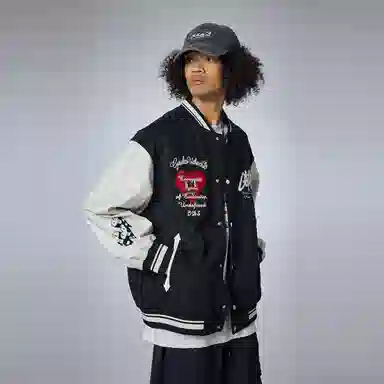 Guuka Retro Heart Colorblock Down Jacket