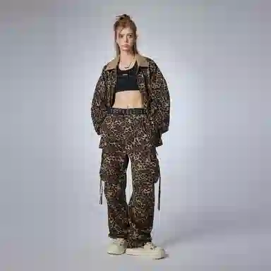 Guuka Vintage Straight Leopard Pants