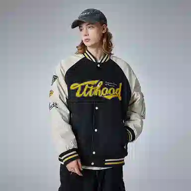 Guuka Classic Varsity Jacket Black