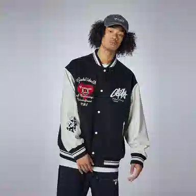 Guuka Retro Heart Colorblock Down Jacket