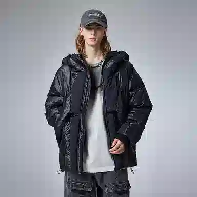 Guuka Creative Letter Embroidery Down Jacket Black