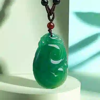 翠雅金楼 如意祥云平安锁转运 气质款 玉髓 玉石吊坠 男女同款情侣款 玉髓