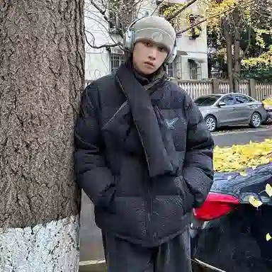 TURNTHETABLES FW22 Pleated Texture Puffer Coat