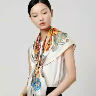 丝界 高级时尚素绉缎真丝百搭 桑蚕丝 丝巾 女款