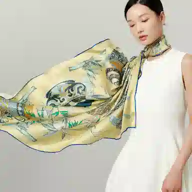 丝界 高级时尚素绉缎真丝百搭 桑蚕丝 丝巾 女款