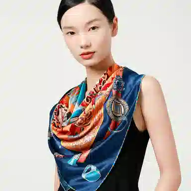 丝界 高级时尚素绉缎真丝百搭 桑蚕丝 丝巾 女款