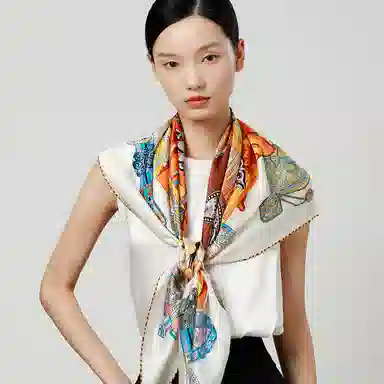 丝界 高级时尚素绉缎真丝百搭 桑蚕丝 丝巾 女款