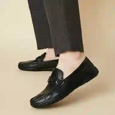 品乙 头层牛皮 透气 休闲鞋 男款 黑色