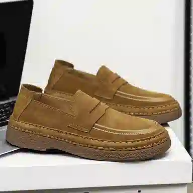 品乙 牛反绒皮 经典时尚 休闲鞋 男款 棕色