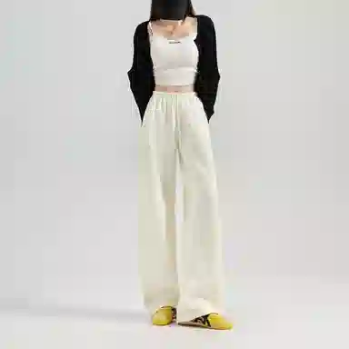 莫代尔 美式街头风低腰竹节面料抽绳香蕉裤休闲裤 女款