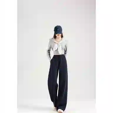 莫代尔 美式街头风低腰竹节面料抽绳香蕉裤休闲裤 女款