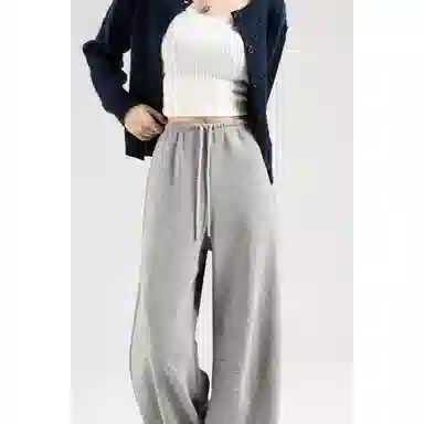 莫代尔 美式街头风低腰竹节面料抽绳香蕉裤休闲裤 女款