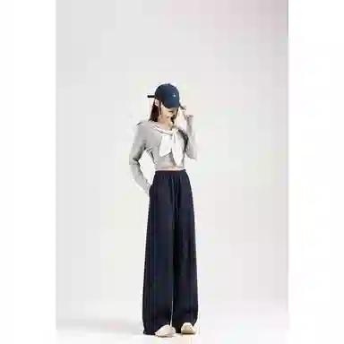 莫代尔 美式街头风低腰竹节面料抽绳香蕉裤休闲裤 女款