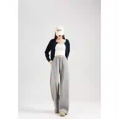 莫代尔 美式街头风低腰竹节面料抽绳香蕉裤休闲裤 女款