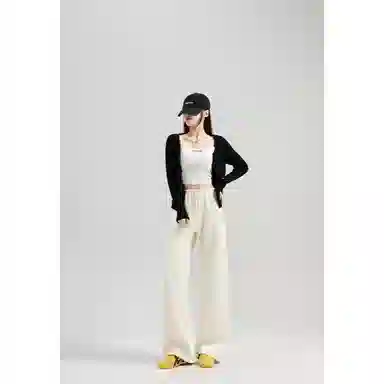 莫代尔 美式街头风低腰竹节面料抽绳香蕉裤休闲裤 女款