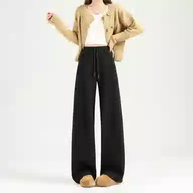 莫代尔 美式街头风低腰竹节面料抽绳香蕉裤休闲裤 女款