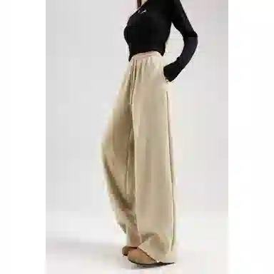 莫代尔 美式街头风低腰竹节面料抽绳香蕉裤休闲裤 女款