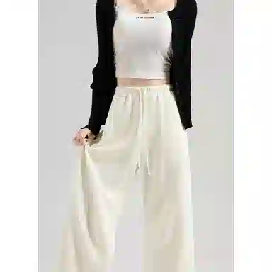 莫代尔 美式街头风低腰竹节面料抽绳香蕉裤休闲裤 女款