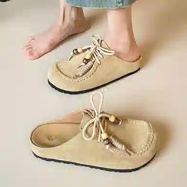 GOSO Kangaroo Leather Platform Slides