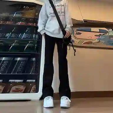 布客行 美式复古水洗做旧高街潮流微喇中腰显高显瘦牛仔裤 男女同款