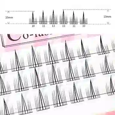 酷乐丝 空气仙子透明梗+小火苗假睫毛 下睫毛自然纤长款 个性造型 仿真卷翘 轻盈时尚 两款组合装