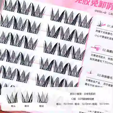 酷乐丝 免胶款清冷狐狸+免胶小野猫+免胶小雏菊假睫毛 下睫毛自然纤长款 轻盈时尚 仿真舒适 易佩戴三盒产品装