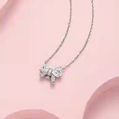 良碧 恋心灵动蝴蝶结闪耀灵动 田园风森系甜美冷淡风小众设计轻奢气质闪钻浪漫简约百搭精致学院风 锁骨链 合金 项链 女款