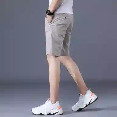 羽浅 夏季薄款冰丝五分裤弹力运动中裤时尚抽绳百搭显瘦休闲短裤 男款