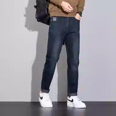 羽浅 复古潮流秋季宽松修身百搭休闲牛仔裤 男款