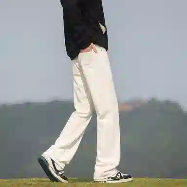 羽浅 港风运动宽松时尚简约直筒裤休闲长裤牛仔裤 男女同款