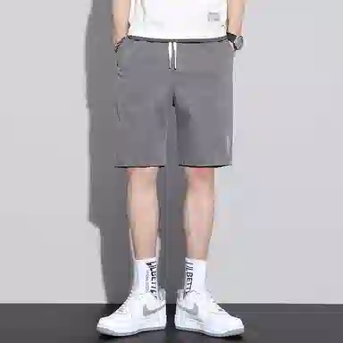 羽浅 时尚舒适宽松中裤外穿五分直筒休闲短裤 男款