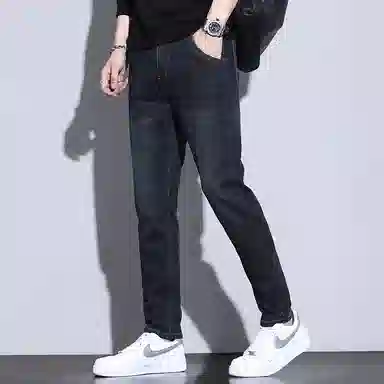 羽浅 夏季薄款九分潮牌百搭运动休闲牛仔裤 男款