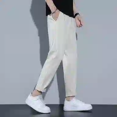 羽浅 修身小脚百搭垂感小西裤速干透气轻商务通勤锥形九分休闲裤 男款