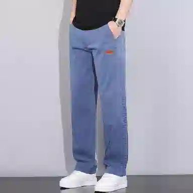 羽浅 潮流莱赛尔天丝弹力长裤时尚精致小标百搭直筒休闲裤 男款
