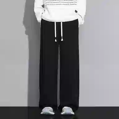 羽浅 潮牌痞帅垂感运动长裤时尚宽松百搭直筒休闲裤 男款
