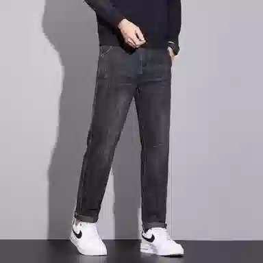 羽浅 轻商务秋季直筒百搭弹力高端牛仔裤 男款