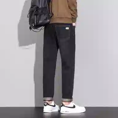 羽浅 潮牌美式青年宽松直筒百搭牛仔裤 男款
