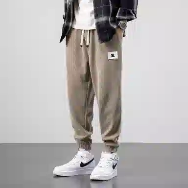 羽浅 宽松潮流直筒百搭运动束脚九分休闲裤 男款