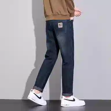 羽浅 复古潮流秋季宽松修身百搭休闲牛仔裤 男款
