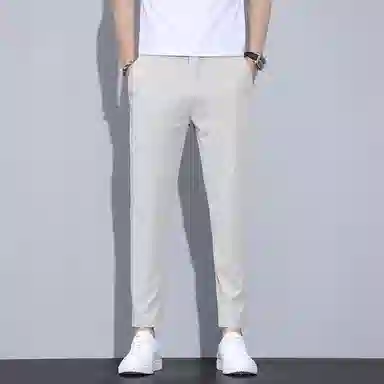 羽浅 薄款纯色日常通勤百搭舒适简约直筒垂感休闲裤 男款