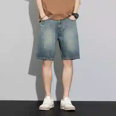 羽浅 宽松百搭五分裤春夏季薄款时尚舒适显瘦耐穿耐磨牛仔短裤 男款