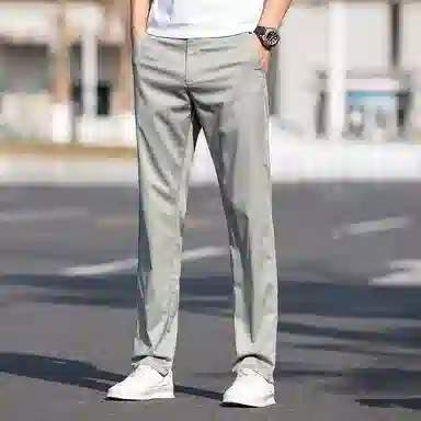羽浅 高档天丝莫代尔轻薄舒适百搭长裤时尚透气商务大码裤子潮流宽松直筒休闲裤 男款