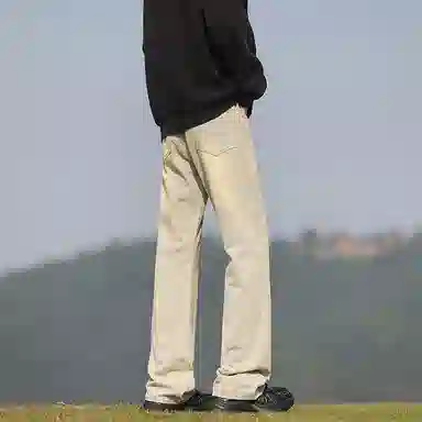 羽浅 港风运动宽松时尚简约直筒裤休闲长裤牛仔裤 男女同款