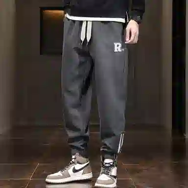 羽浅 简约时尚百搭束脚卫裤宽松休闲裤 男款