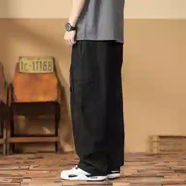 羽浅 薄款莱赛尔天丝多口袋长裤潮牌宽松百搭直筒休闲裤 男款