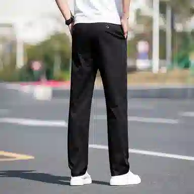 羽浅 夏季轻薄透气舒适长裤时尚商务大码裤子潮流宽松直筒百搭休闲裤 男款