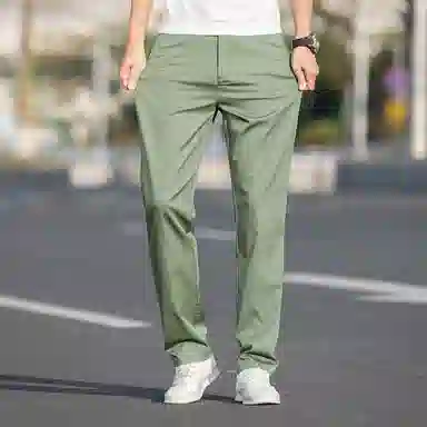 羽浅 夏季轻薄透气舒适长裤时尚商务大码裤子潮流宽松直筒百搭休闲裤 男款