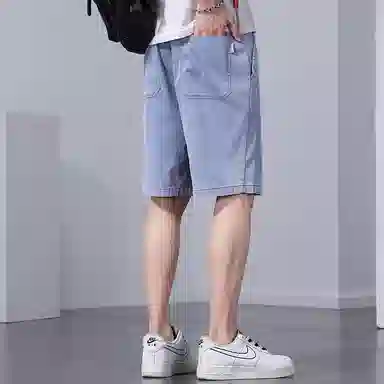 羽浅 薄款五分裤弹力运动中裤时尚贴标百搭休闲短裤 男款