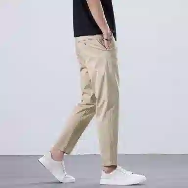 羽浅 薄款九分裤垂感小直筒弹力舒适百搭简约休闲裤 男款