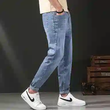 羽浅 简约宽松休闲牛仔裤 男女同款